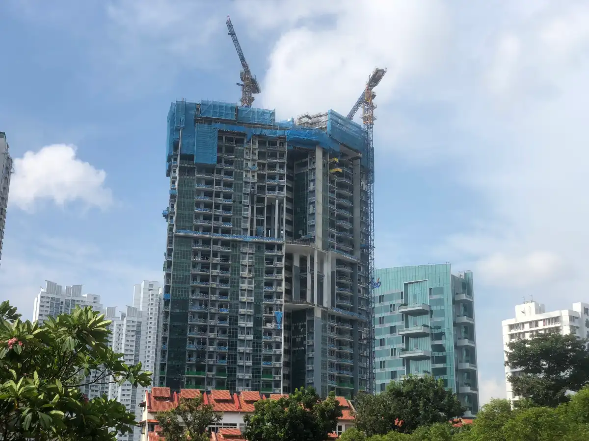 A semi completed new launch condo in Singapore
