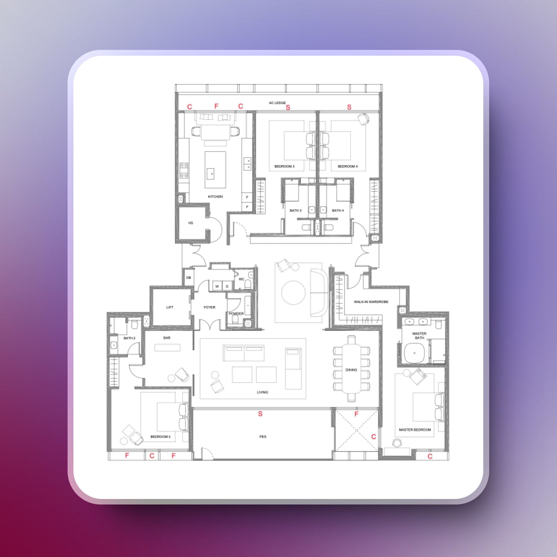 A typical 32 Gilstead Floor Plan